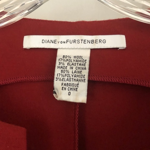 DVF wool blend red sheath dress in burnt red color - Picture 2 of 5